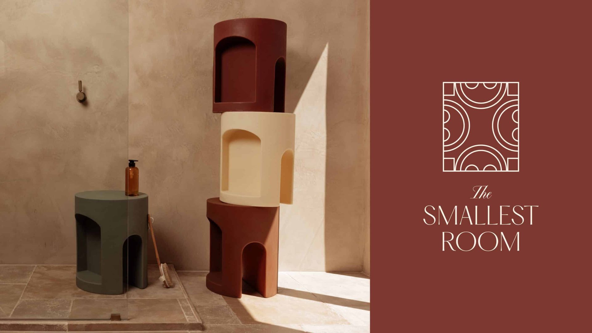 Luxury bathroom stool in a travertine shower in a Mediterranean style home at the Sunshine Coast