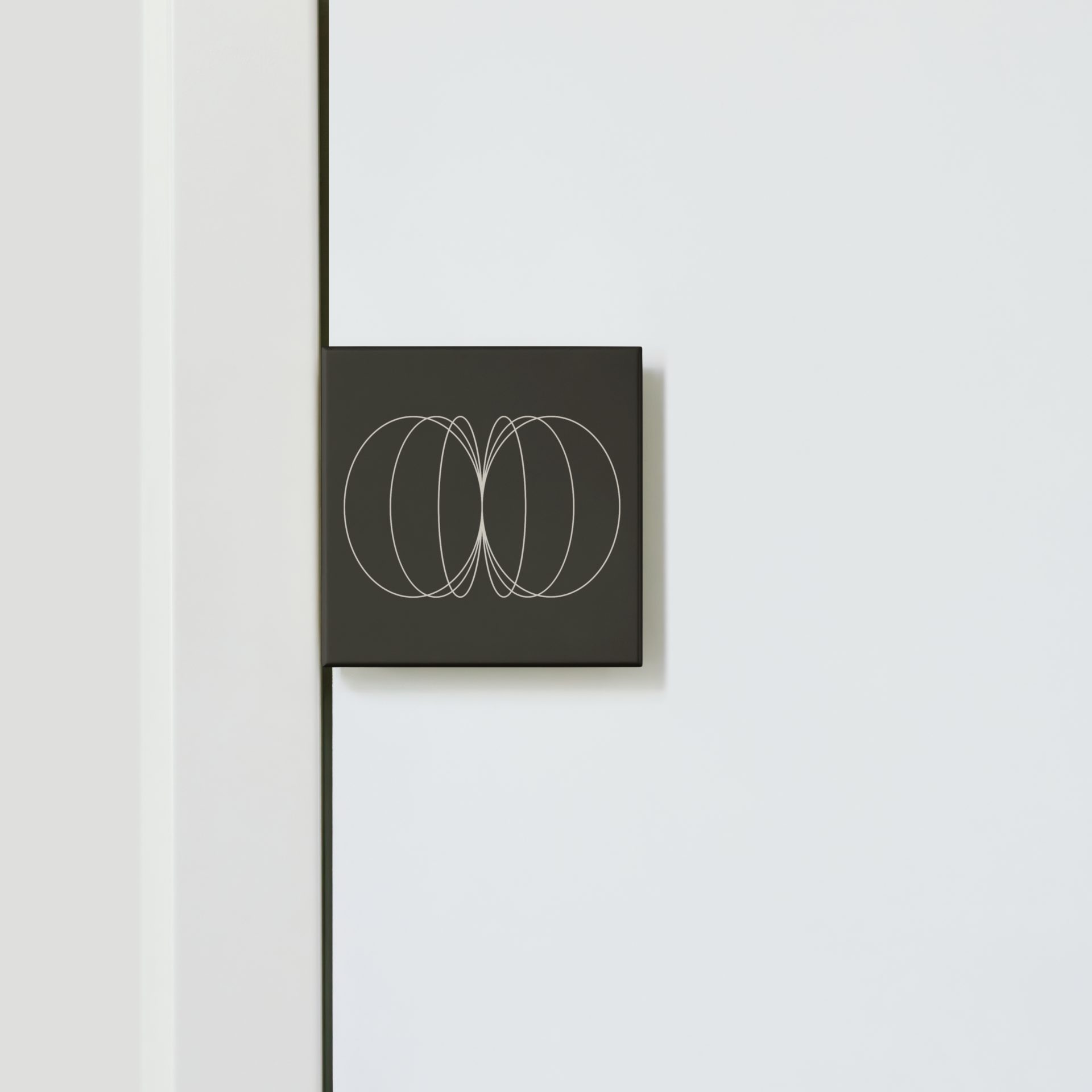 Corporate logo design for Core State Consulting, featuring a clean aesthetic and geometric futuristic style applied to an office door